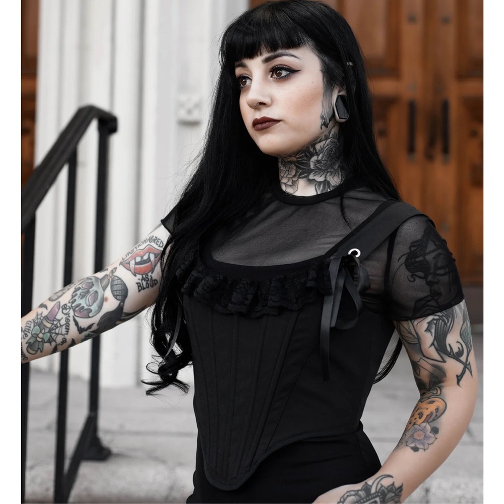 Lively Ghosts Thistlebloom Black Corset-NWT, XL - Picture 2 of 13